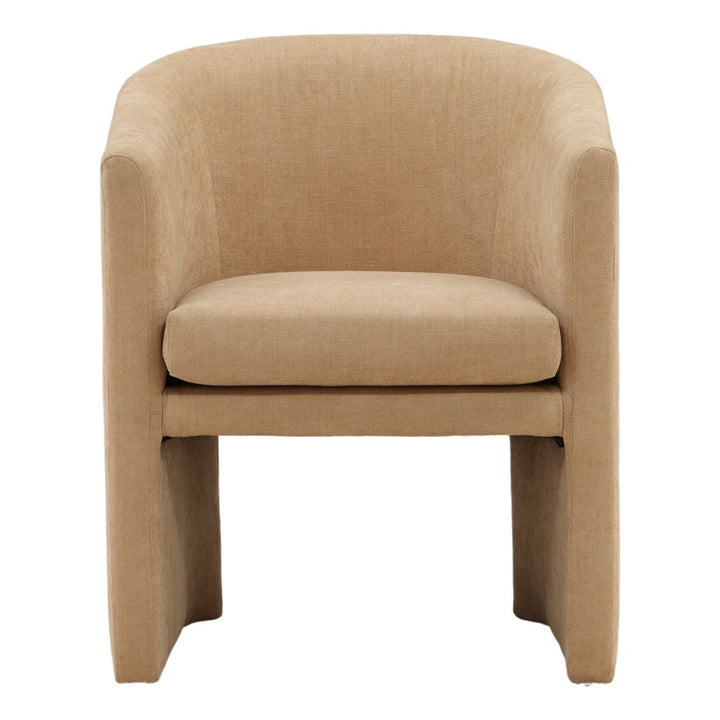 Georgie Upholstered Dining Chair, Camel Velvet, front view