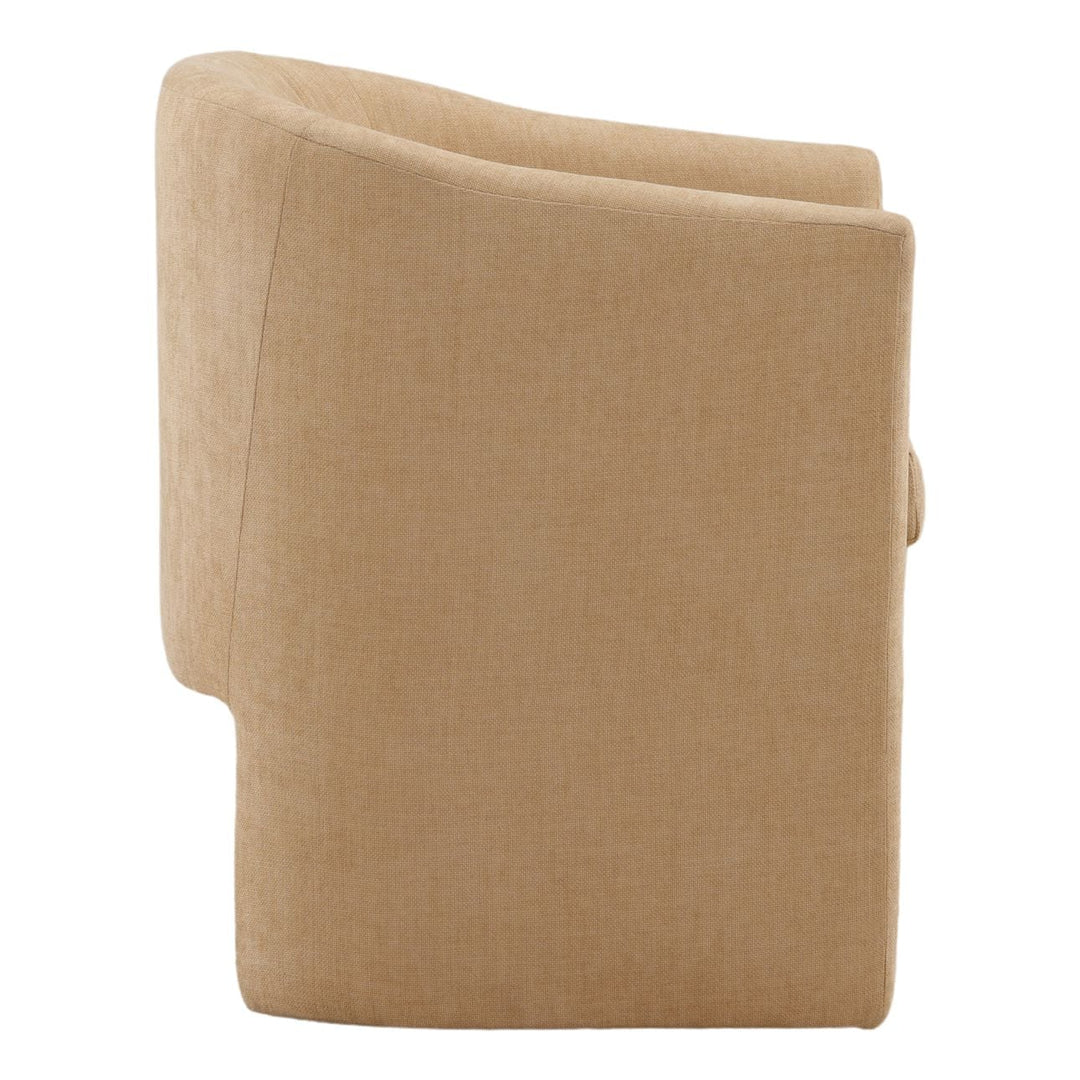Georgie Upholstered Dining Chair, Camel Velvet, profile view