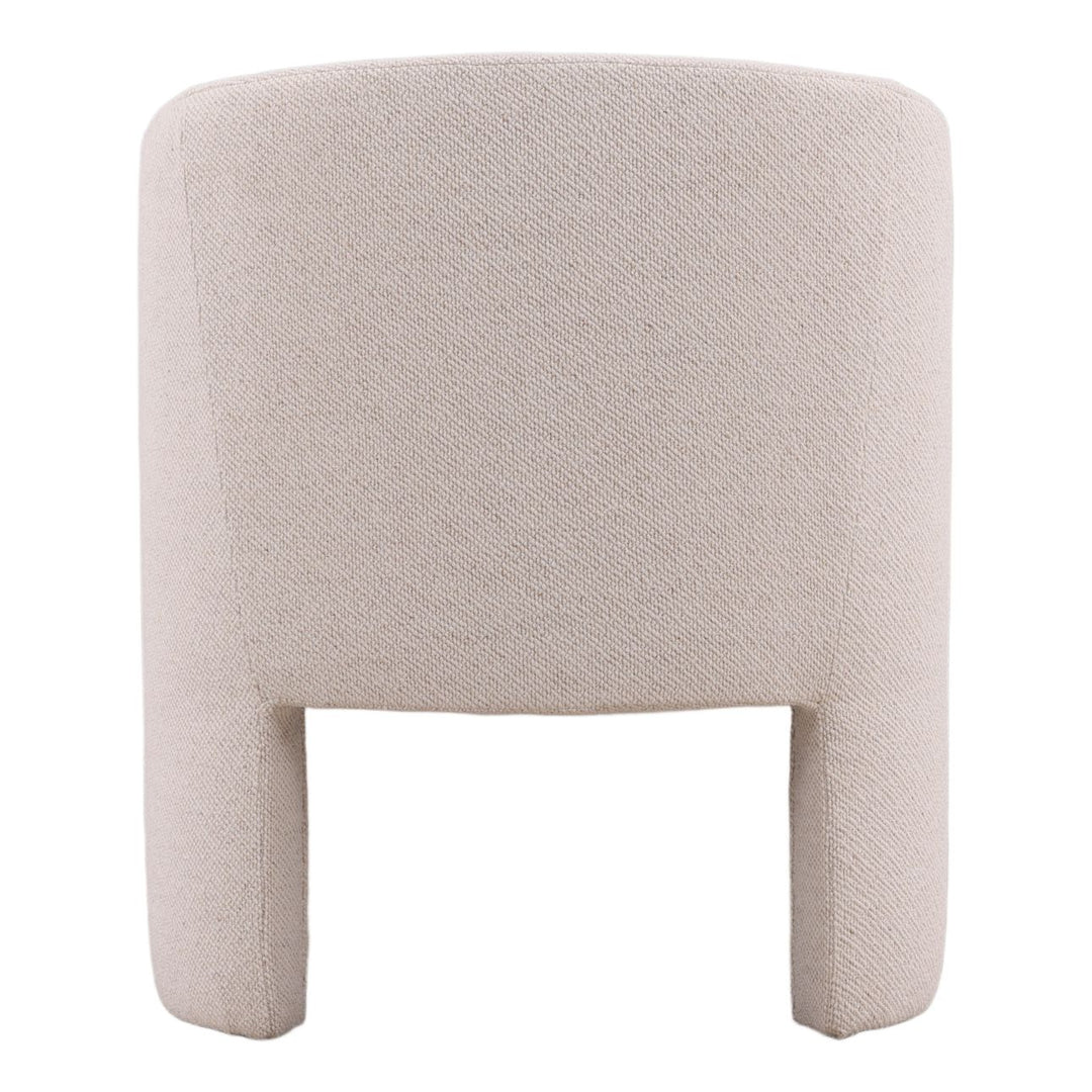 Georgie Upholstered Dining Chair, Cream Linen Blend, back view