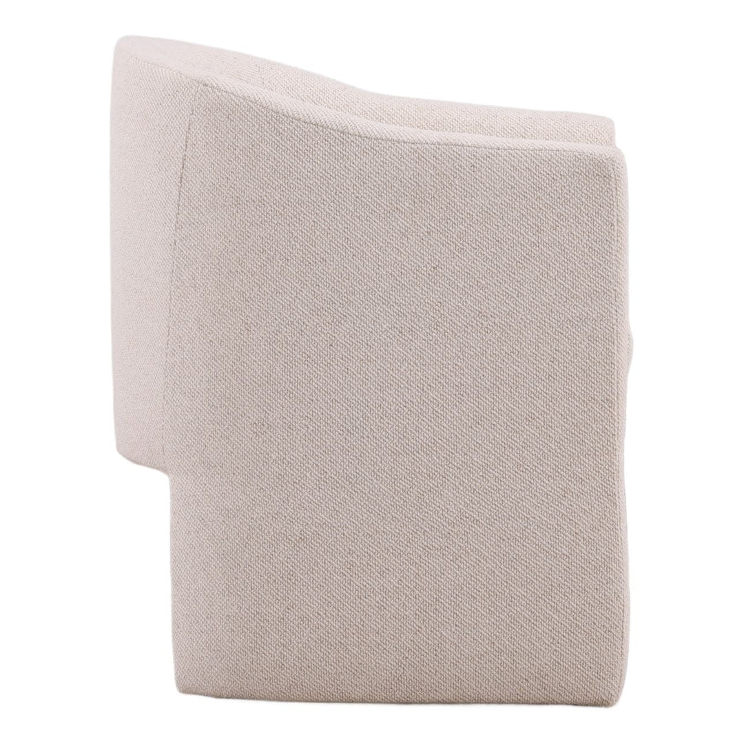 Georgie Upholstered Dining Chair, Cream Linen Blend, profile view