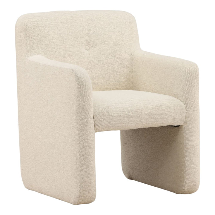 Pippa Cream Performance Dining Chair, three-quarter studio view