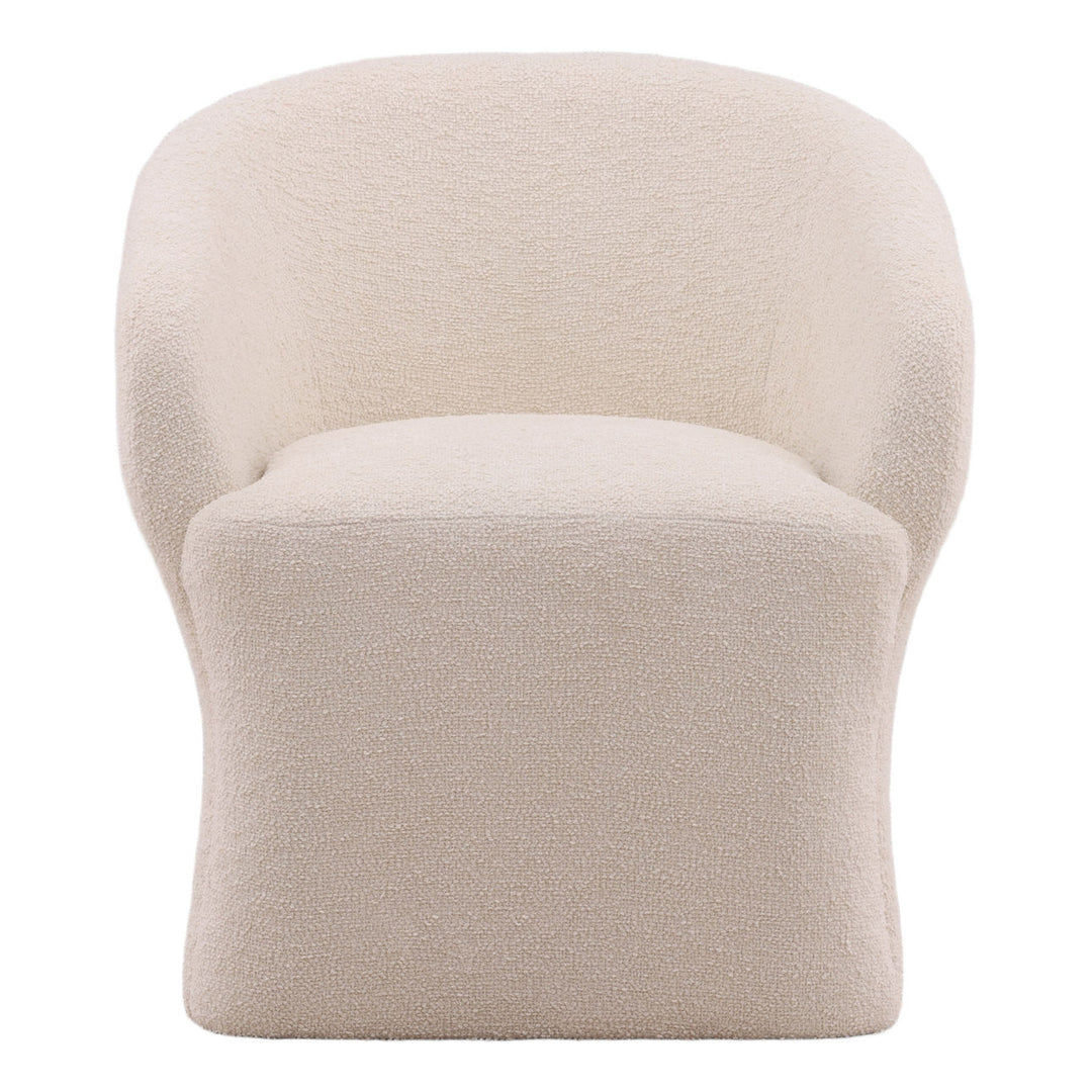 Alina Chenille Dining Chair, Cream, front view