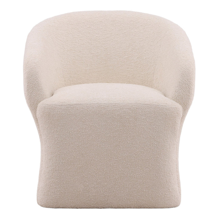 Alina Chenille Dining Chair, Cream, front view