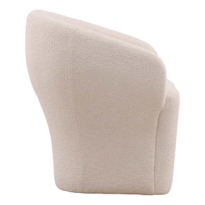 Alina Chenille Dining Chair, Cream, profile view