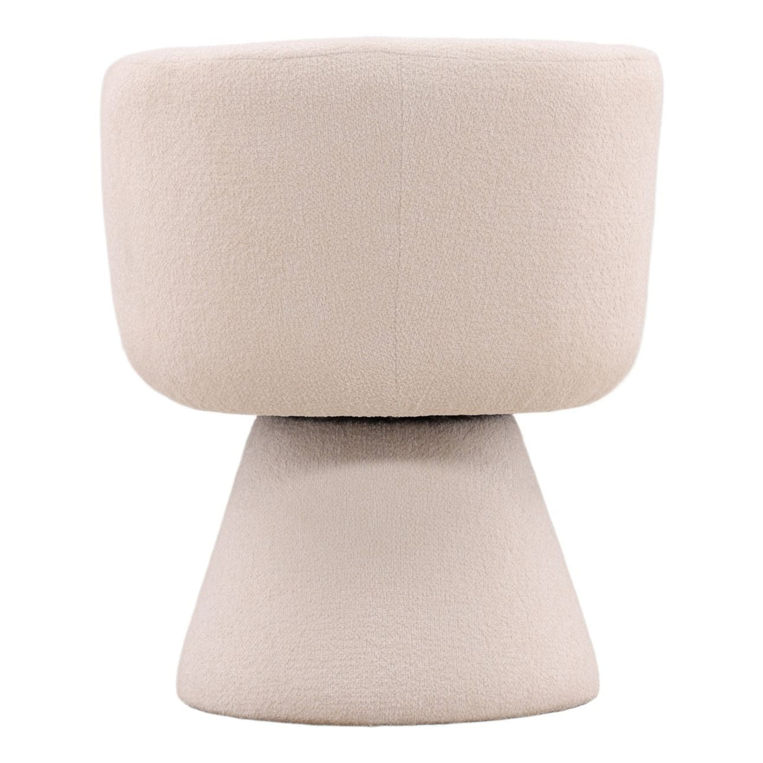 Mira Chenille Dining Chair, Cream Chunky Chenille, back view