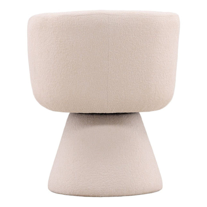 Mira Chenille Dining Chair, Cream Chunky Chenille, back view