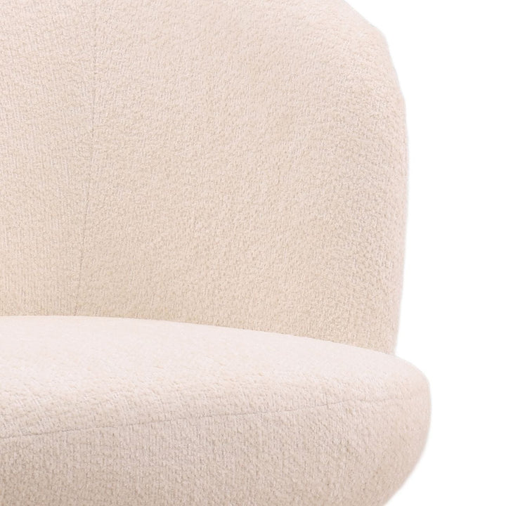 Mira Chenille Dining Chair, Cream Chunky Chenille, detail 2 view