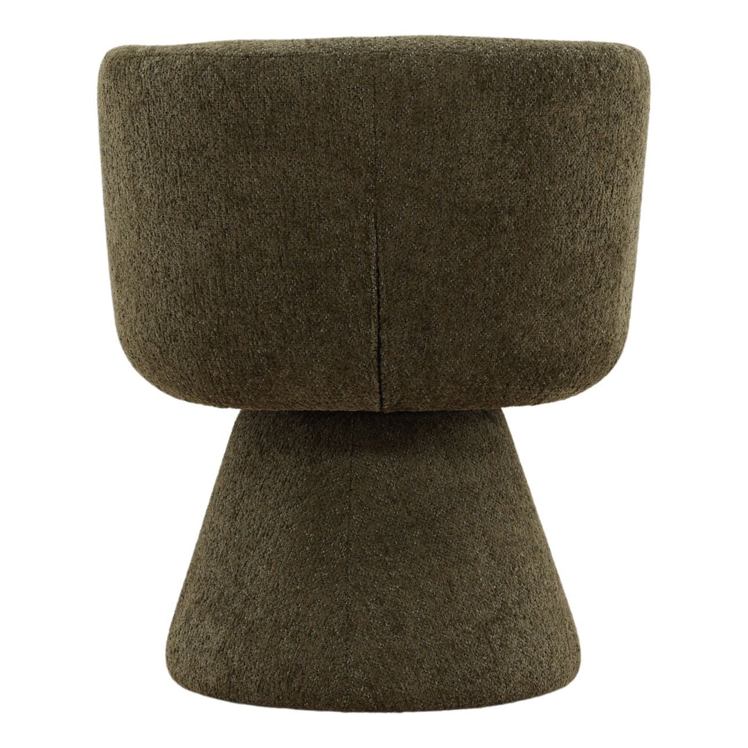 Mira Chenille Dining Chair, Green Woven Chenille, back view