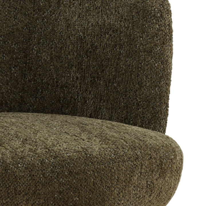 Mira Chenille Dining Chair, Green Woven Chenille, detail 2 view