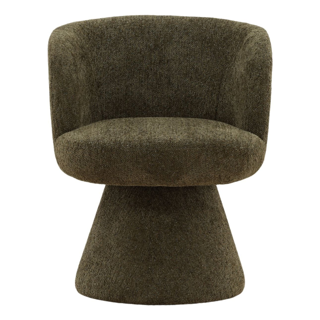 Mira Chenille Dining Chair, Green Woven Chenille, front view