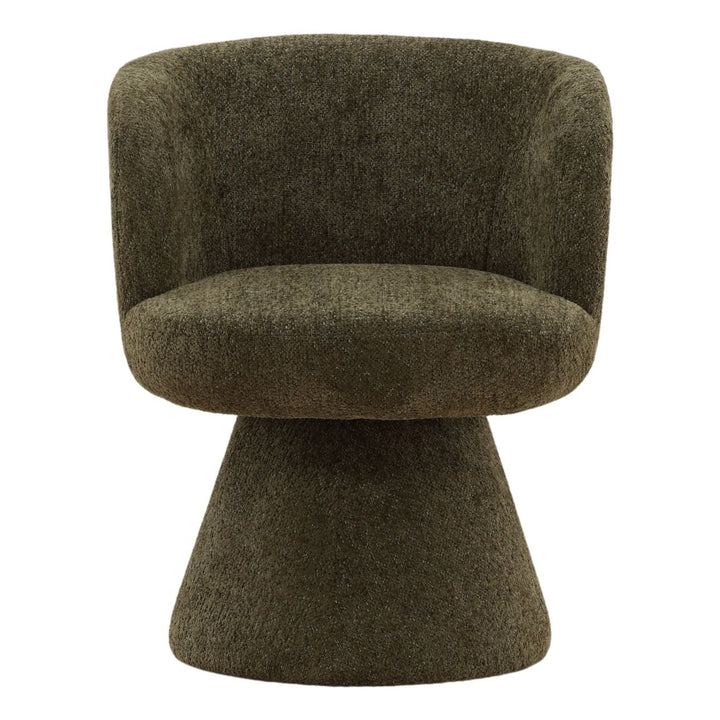 Mira Chenille Dining Chair, Green Woven Chenille, front view