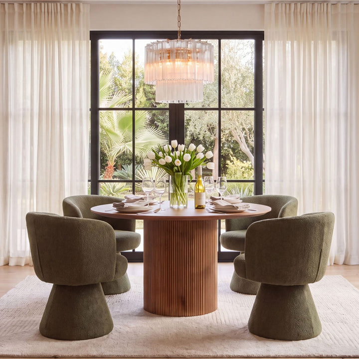 Mira Chenille Dining Chair, Green Woven Chenille, alternate lifestyle view 2