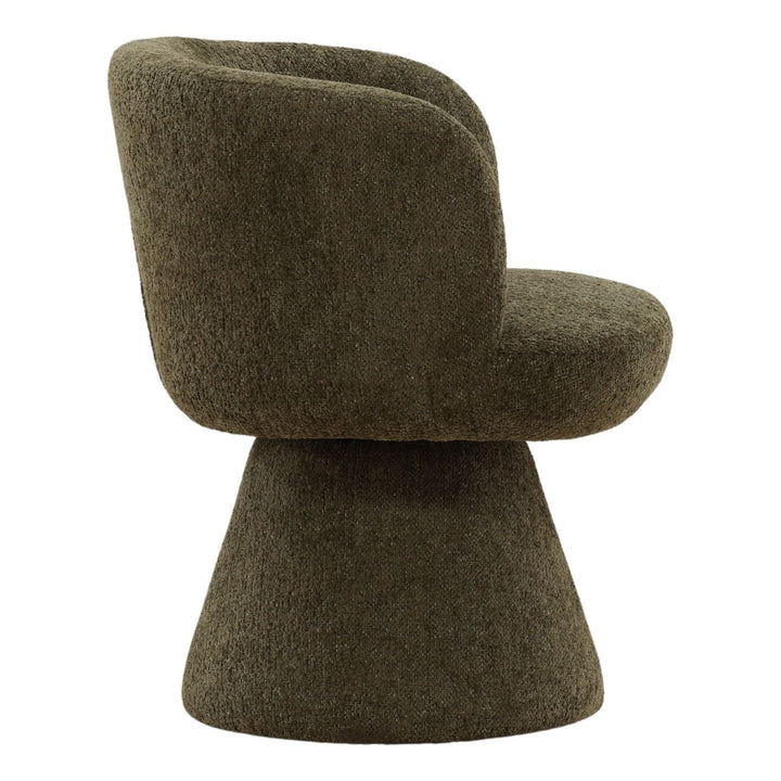 Mira Chenille Dining Chair, Green Woven Chenille, profile view