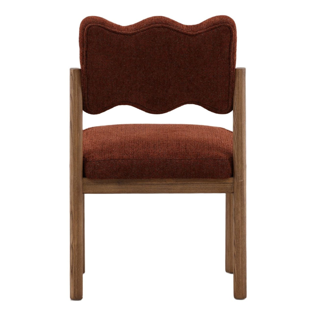 Jada Burgundy Chenille Dining Chairs, Set of 2, back view