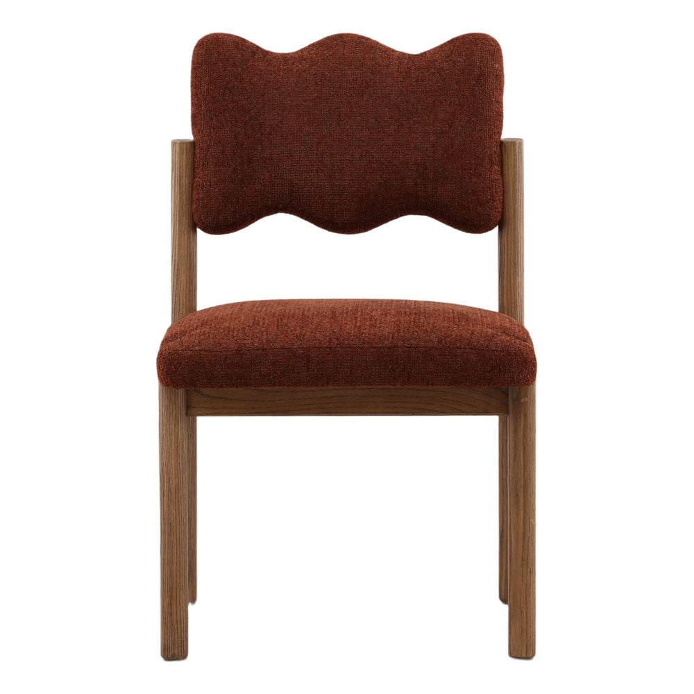 Jada Burgundy Chenille Dining Chairs, Set of 2, front view