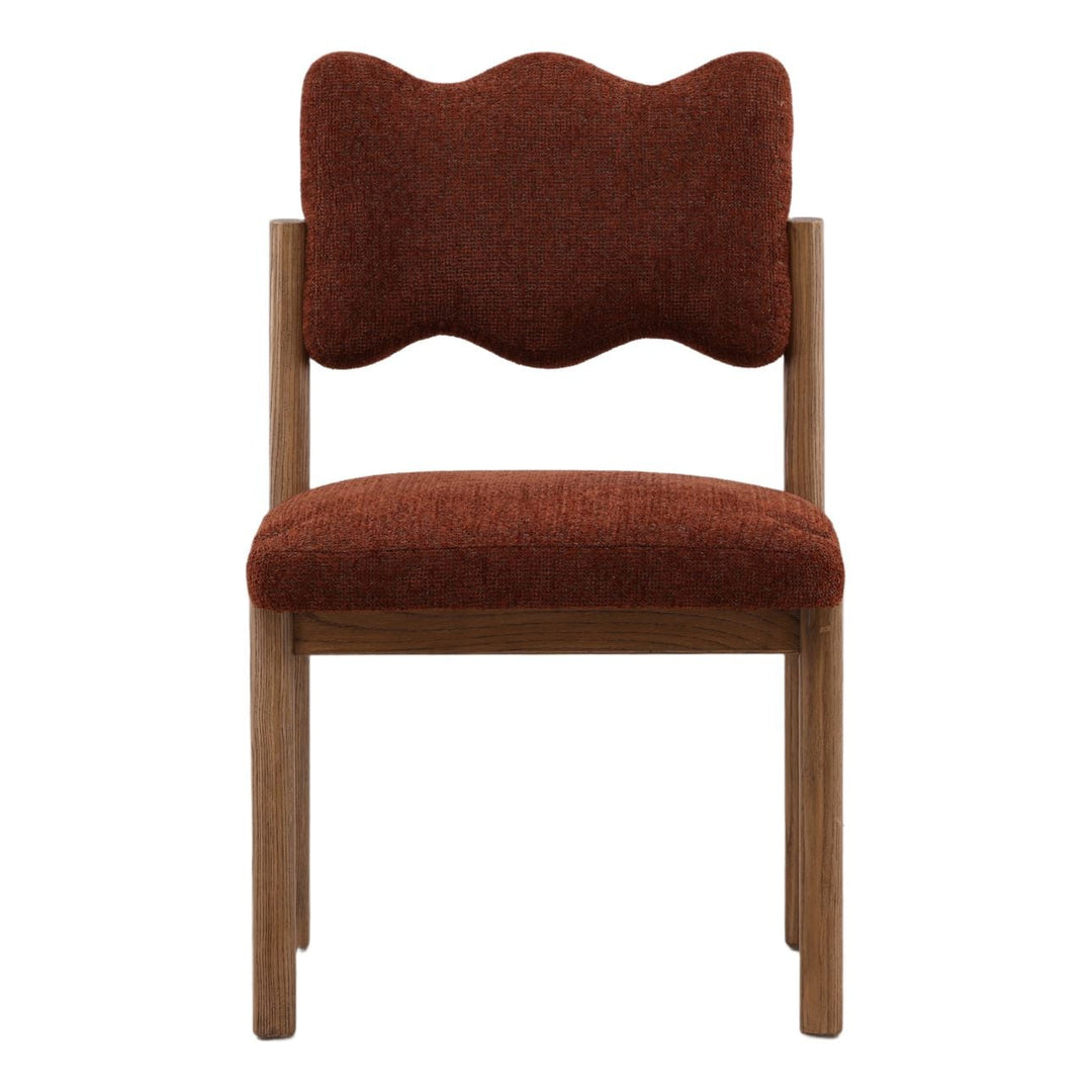 Jada Burgundy Chenille Dining Chairs, Set of 2, front view
