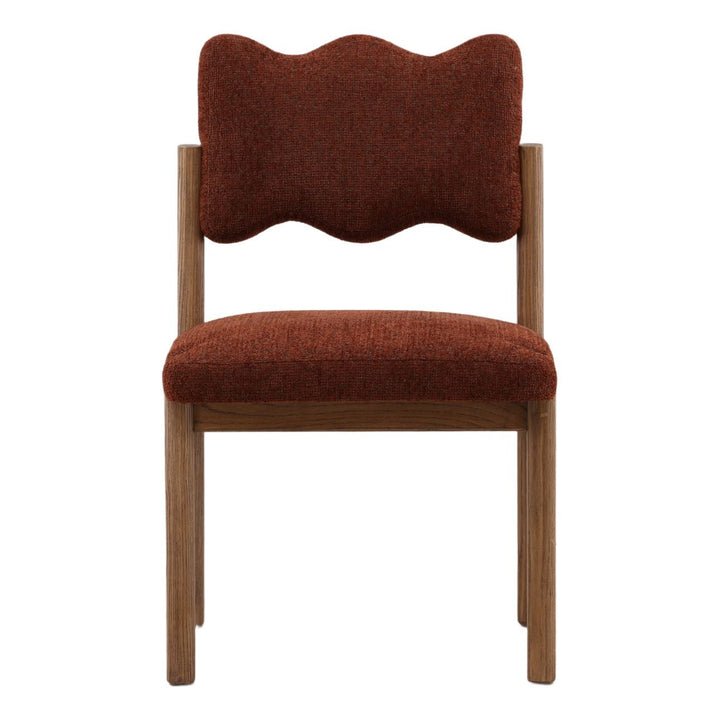 Jada Burgundy Chenille Dining Chairs, Set of 2, front view