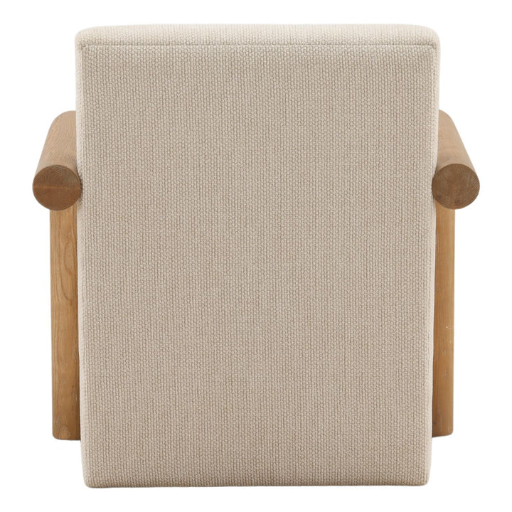 Gabrielle Cream Chenille and Ash Lounge Chair, back view