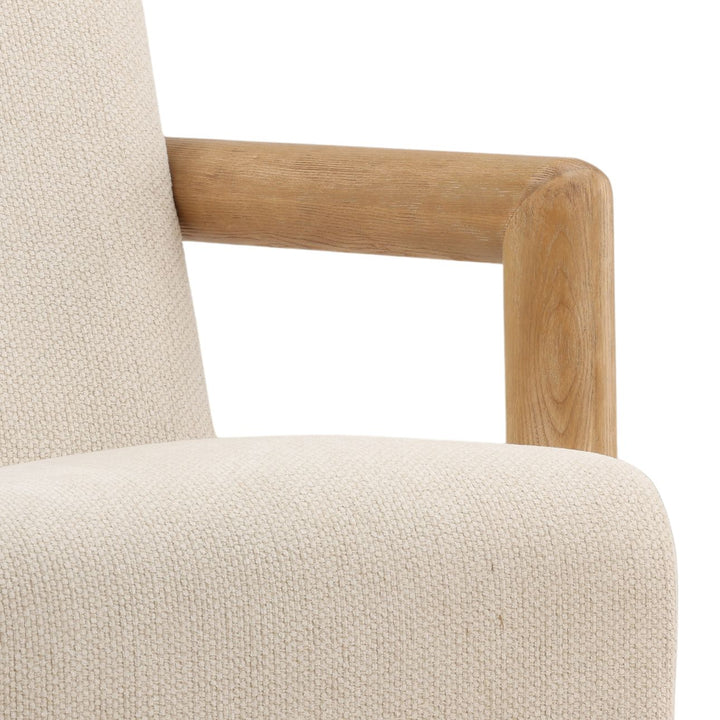 Gabrielle Cream Chenille and Ash Lounge Chair, detail 2 view