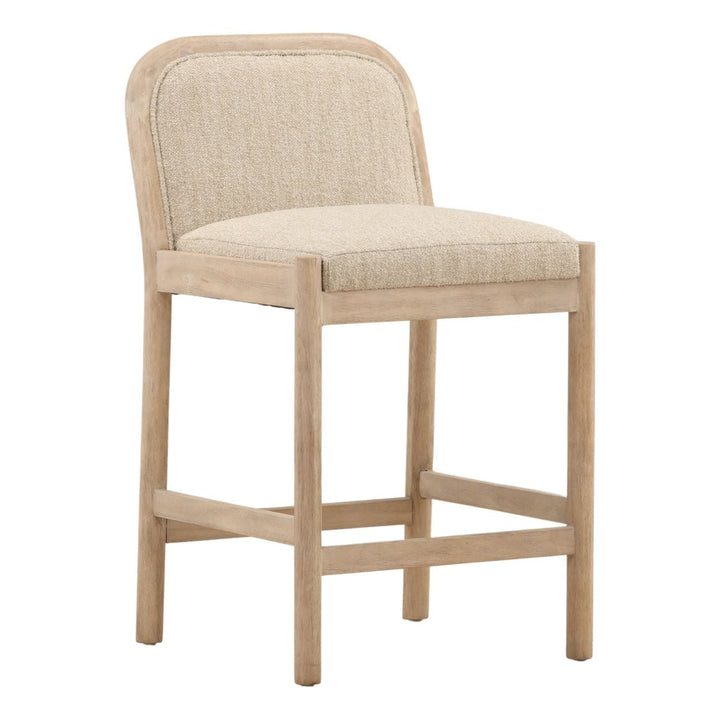 Coralen Sand Boucle Ash Counter Stool, three-quarter studio view