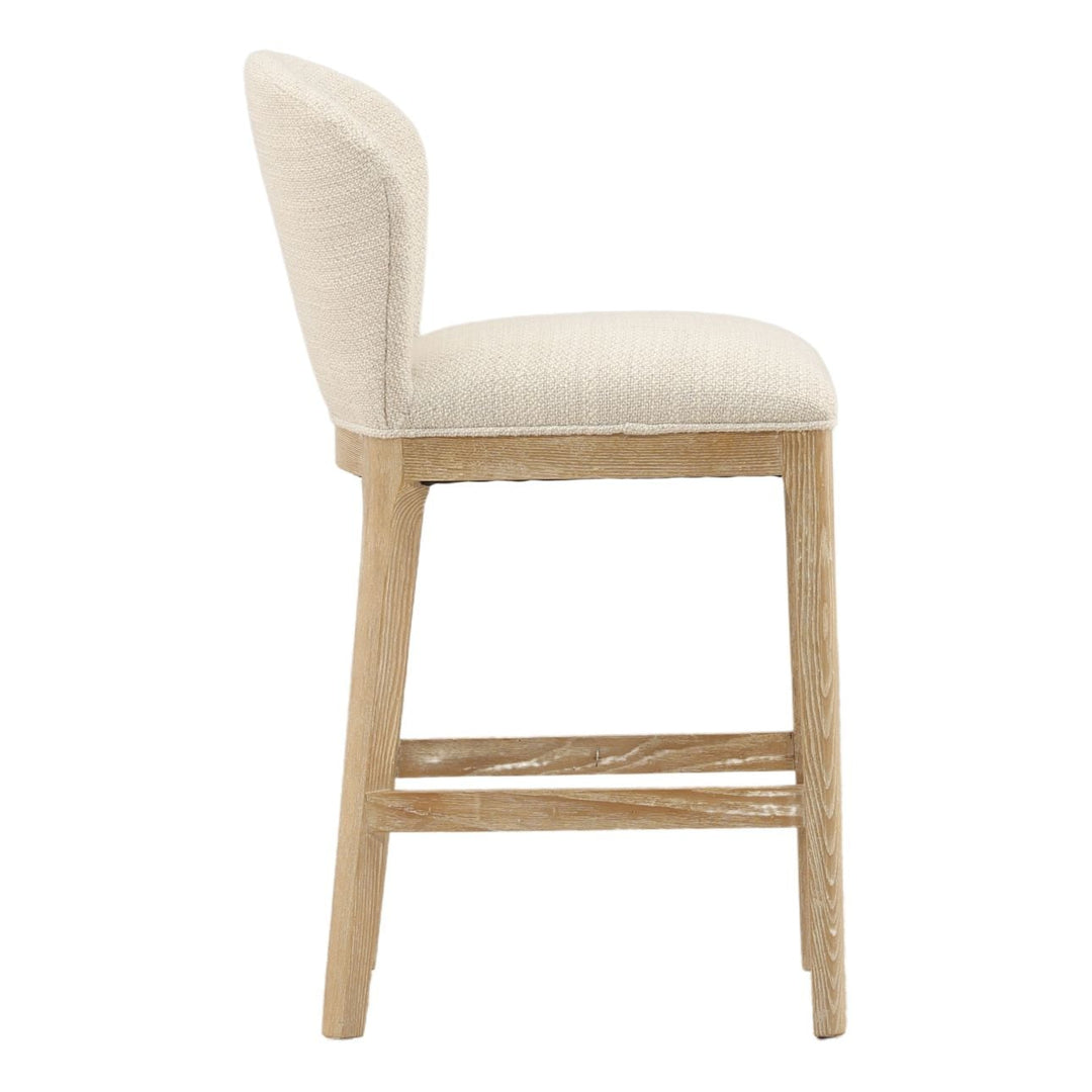 Kaelren Oatmeal Ash Counter Stool, profile view