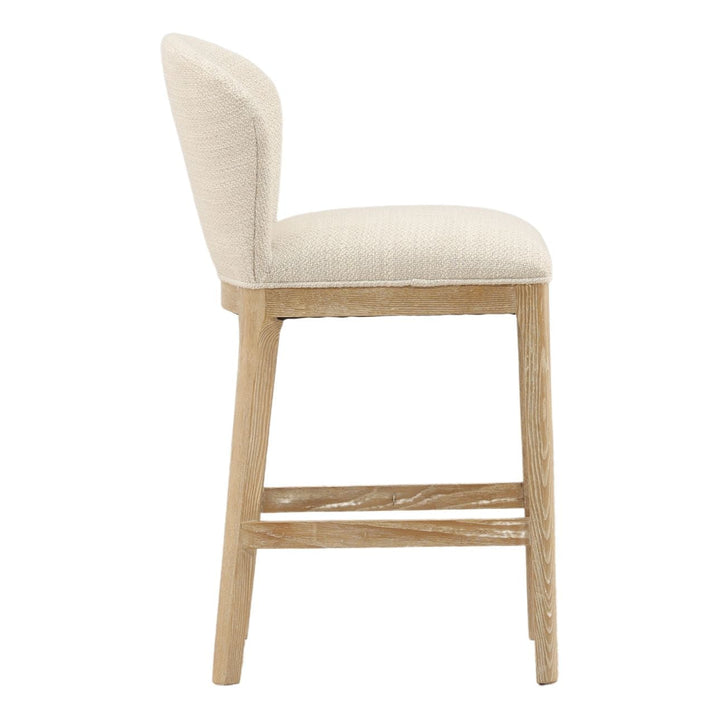 Kaelren Oatmeal Ash Counter Stool, profile view