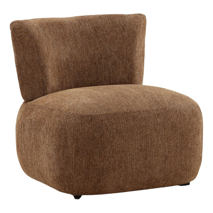 Bridell Textured Upholstery Lounge Chair, Brown, three-quarter studio view