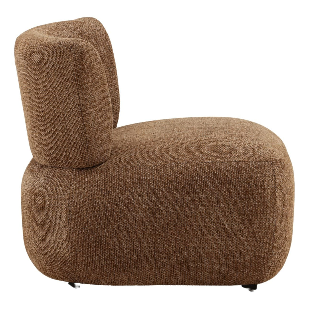 Bridell Textured Upholstery Lounge Chair, Brown, profile view