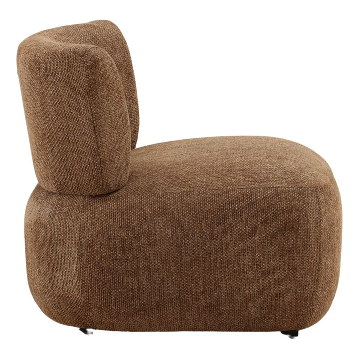 Bridell Textured Upholstery Lounge Chair, Brown, profile view