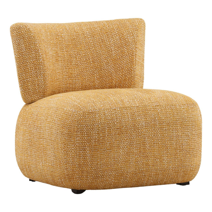 Bridell Textured Upholstery Lounge Chair, Ochre, three-quarter studio view