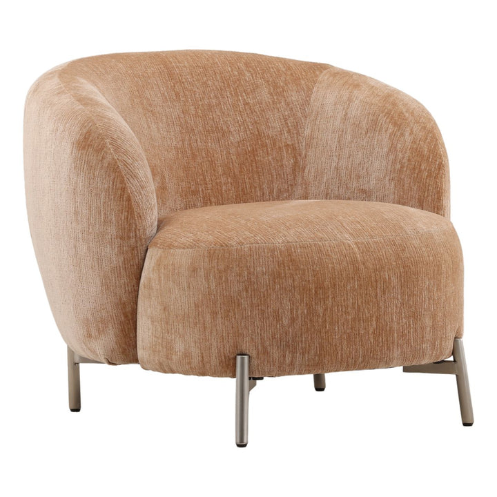 Hollis Rose Chenille Lounge Chair, three-quarter studio view