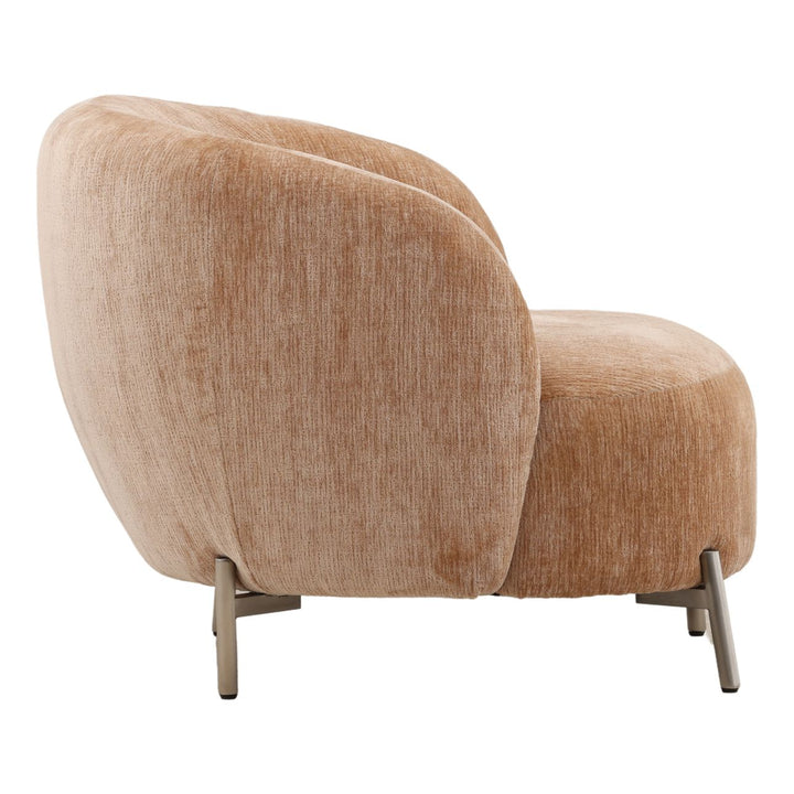 Hollis Rose Chenille Lounge Chair, profile view
