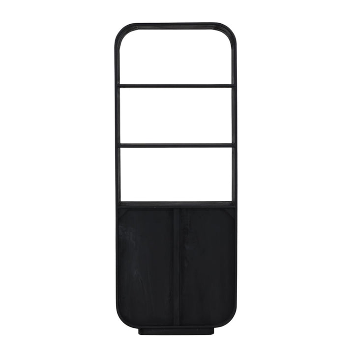 Inez Black Mindi Wood Bookcase, back view