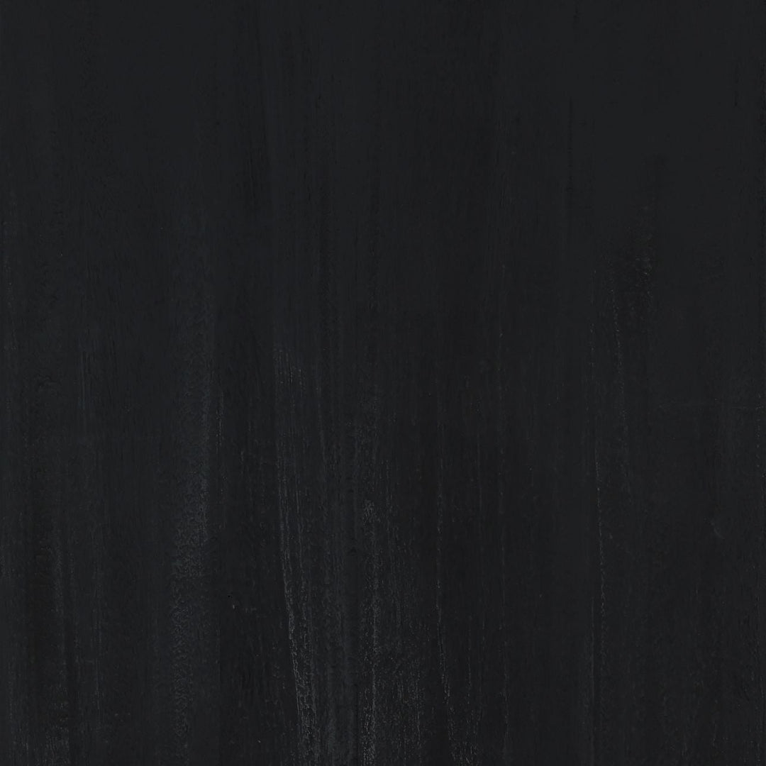 Inez Black Mindi Wood Bookcase, detail 1 view