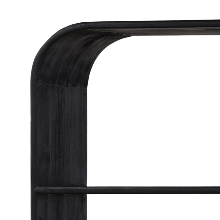 Inez Black Mindi Wood Bookcase, detail 3 view