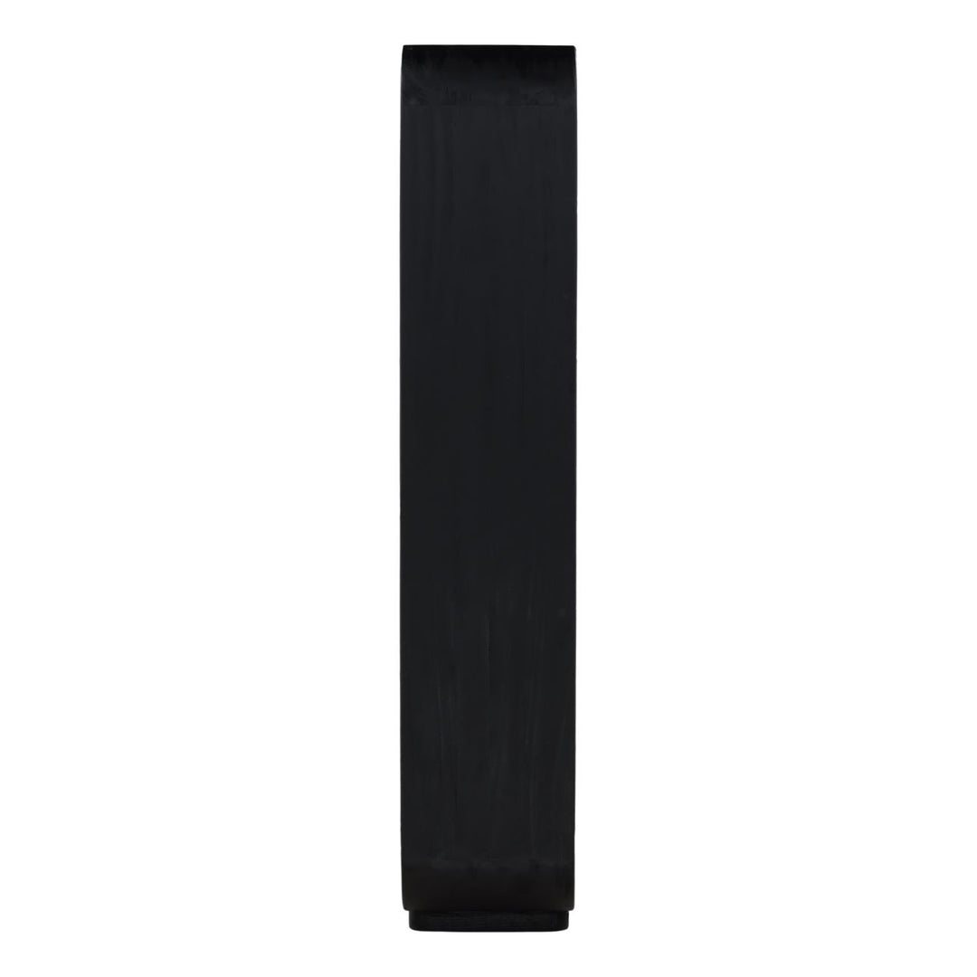 Vivian Black Mindi Wood Bookcase, profile view