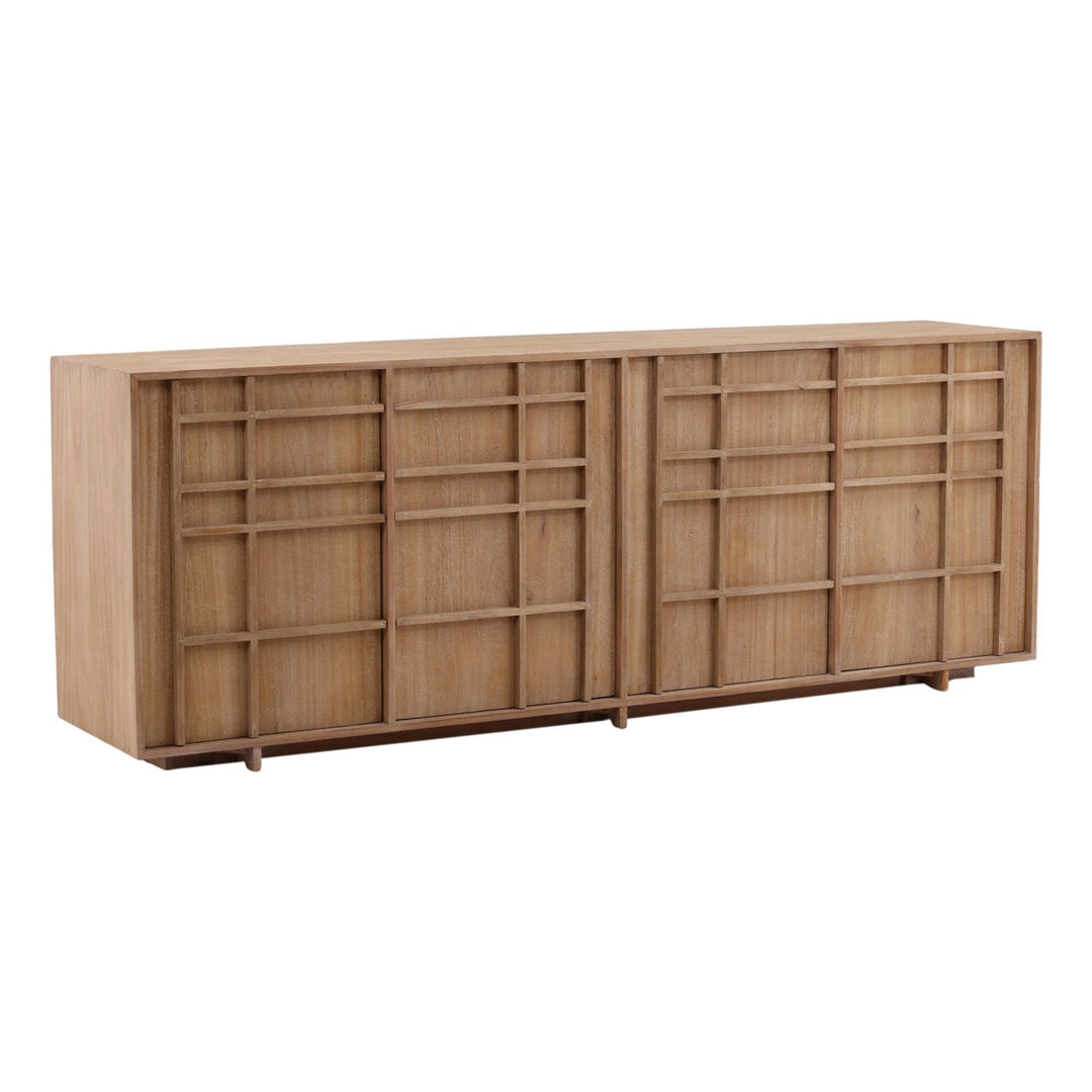 Tessa Mindi Wood Sideboard, three-quarter studio view