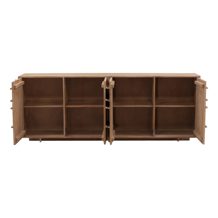 Tessa Mindi Wood Sideboard, open door view
