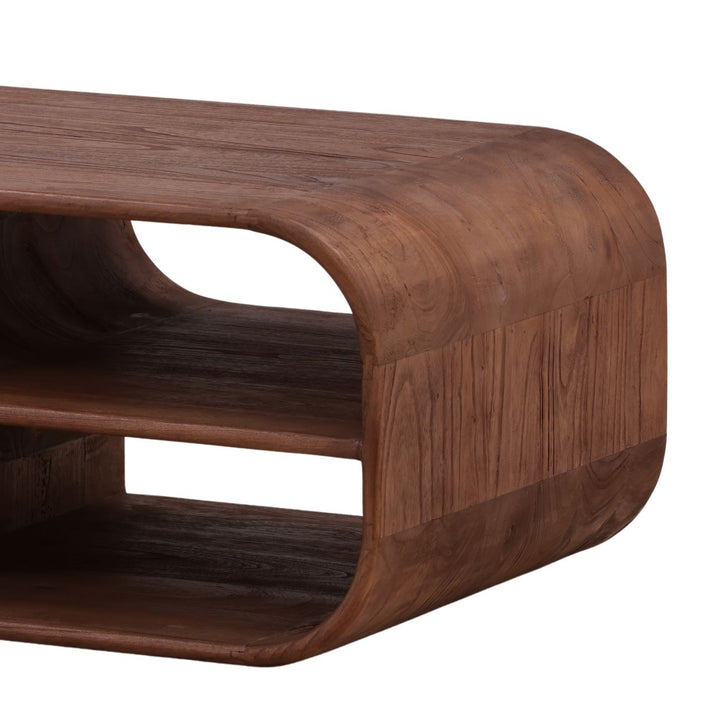 Gaia Mindi Wood Coffee Table, Brown, detail 1 view