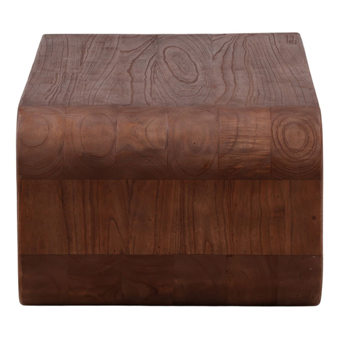 Gaia Mindi Wood Coffee Table, Brown, profile view