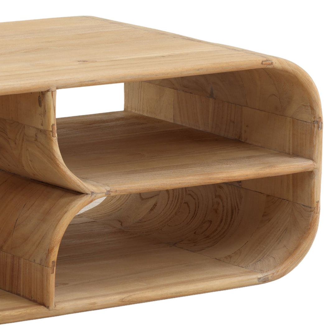 Gaia Mindi Wood Coffee Table, Light Natural, detail 2 view