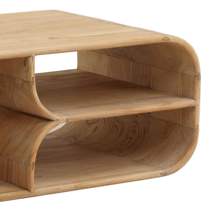 Gaia Mindi Wood Coffee Table, Light Natural, detail 2 view