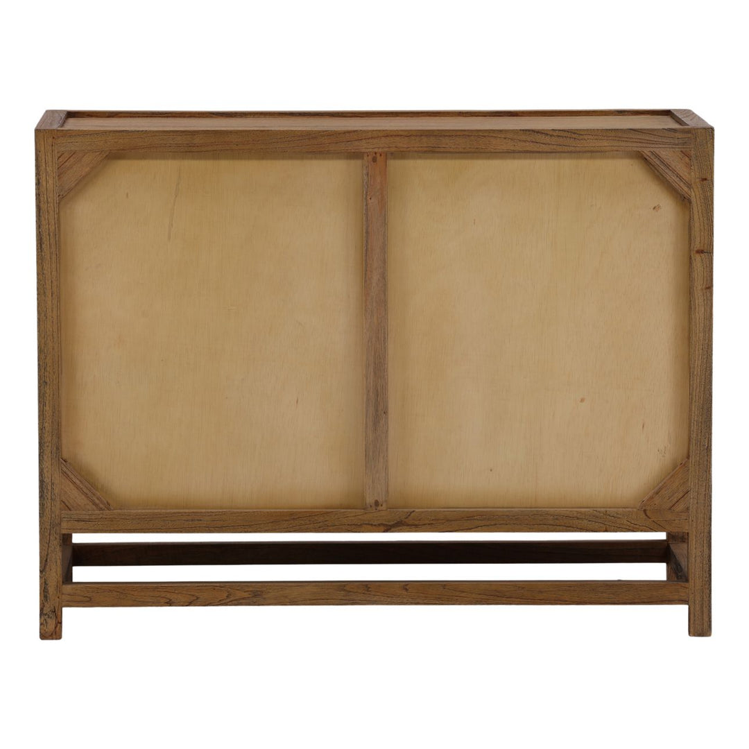 Lucia Mindi Wood and Rattan Sideboard, Two Door, back view