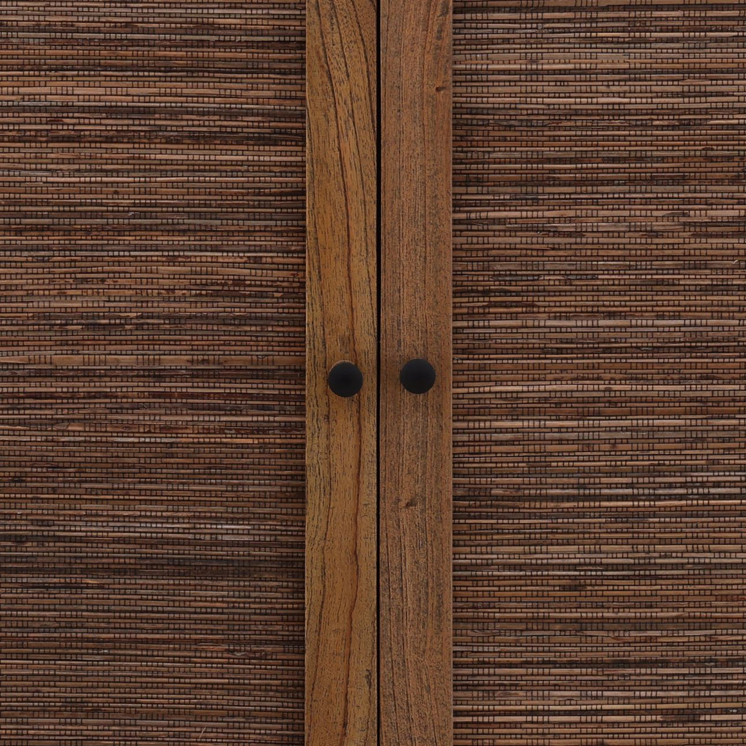 Lucia Mindi Wood and Rattan Sideboard, Two Door, detail 2 view