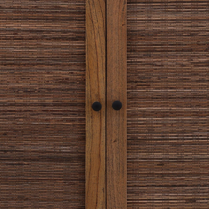 Lucia Mindi Wood and Rattan Sideboard, Two Door, detail 2 view