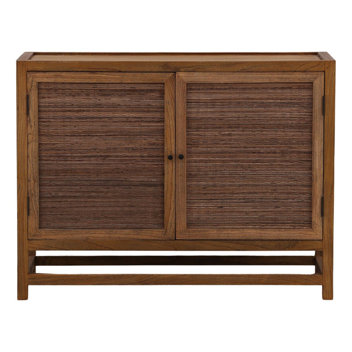 Lucia Mindi Wood and Rattan Sideboard, Two Door, front view
