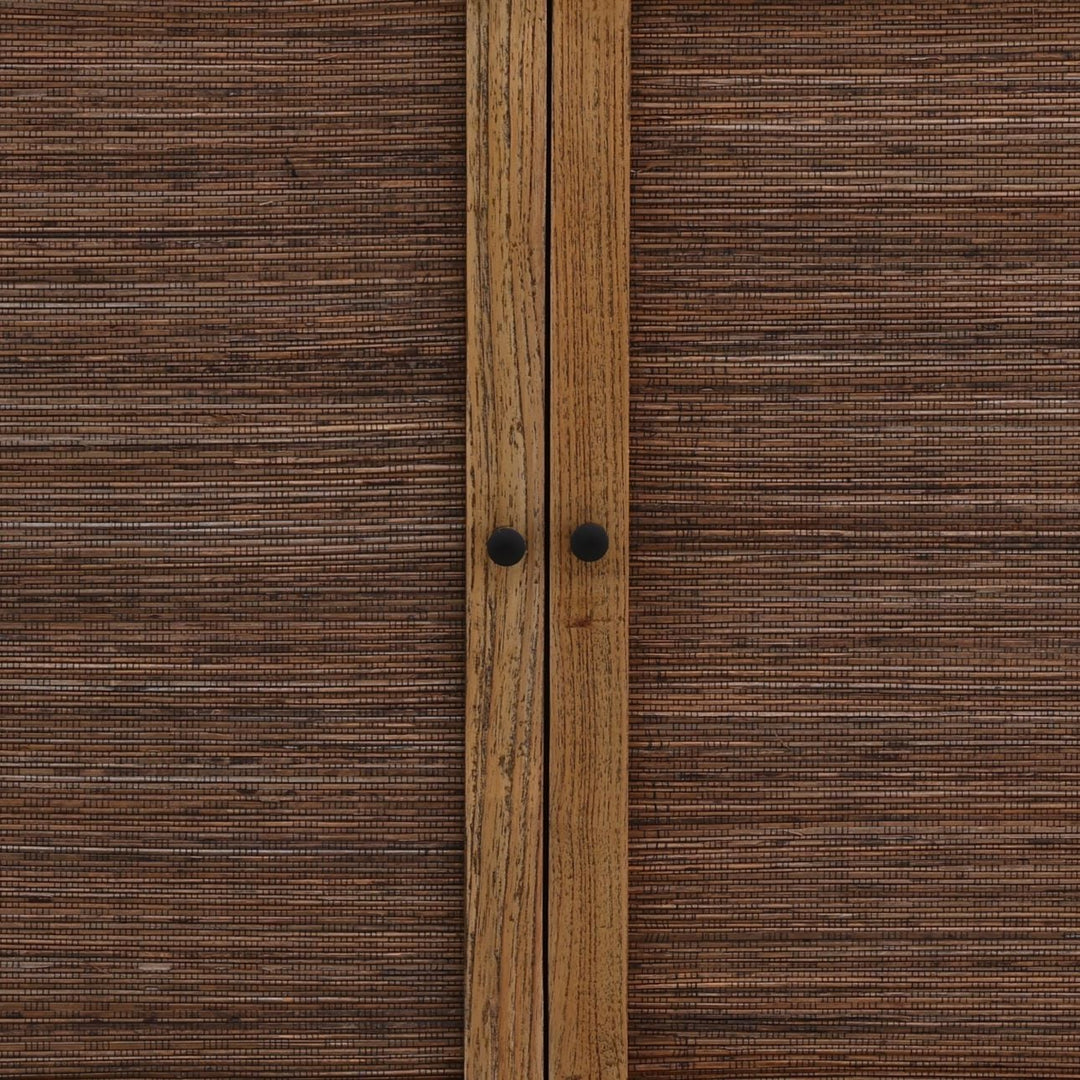 Lucia Mindi Wood and Rattan Sideboard, Four Door, detail 2 view