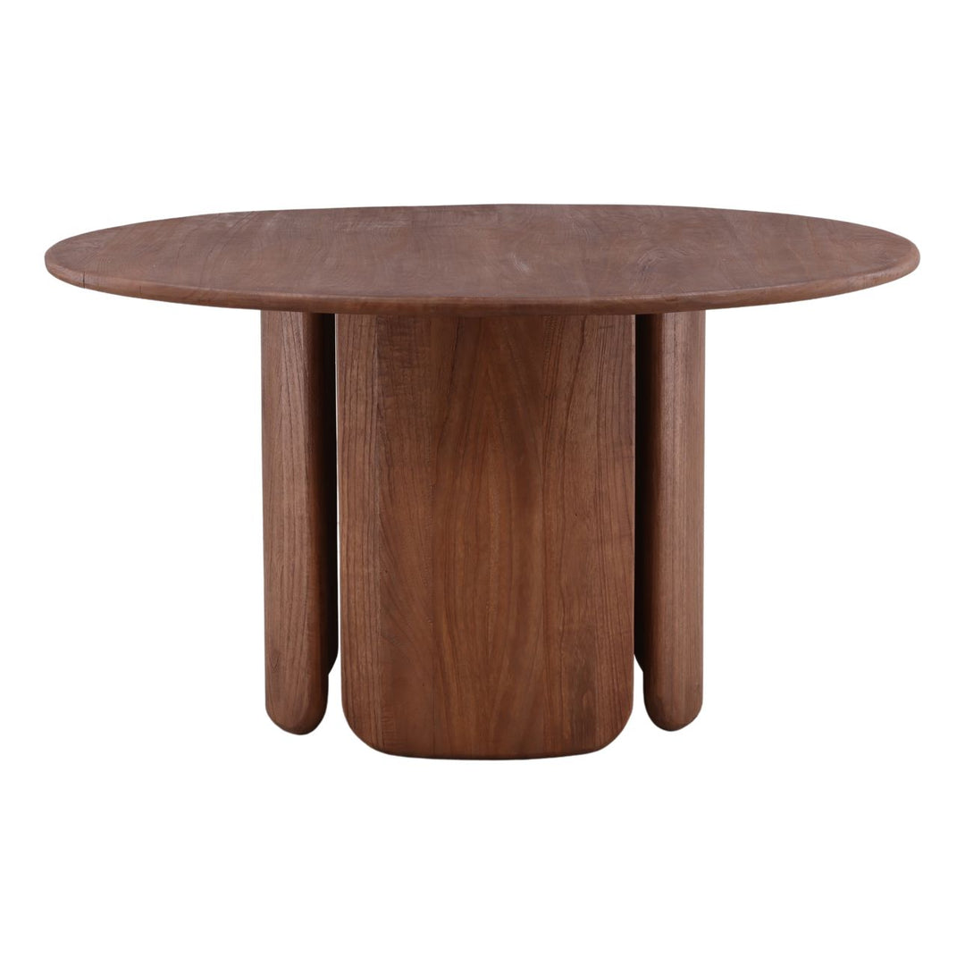 Alden Mindi Wood Dining Table, three-quarter studio view