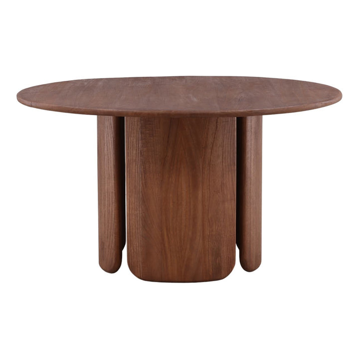 Alden Mindi Wood Dining Table, three-quarter studio view