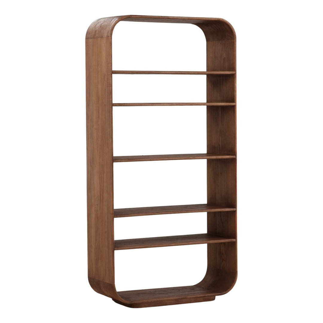 Waverly Mindi Wood Bookcase, three-quarter studio view